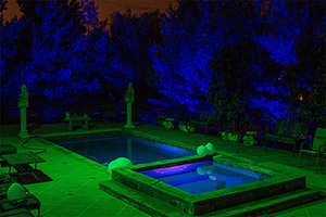 Color in lanscape lighting opens up a whole new set of possibilities