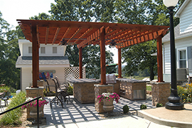 Fully outfitted outdoor kitchen on patio