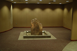 Fountain is visual focal point of business lobby