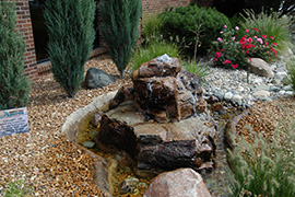 Fountain outside a Fort Wayne restaurant.