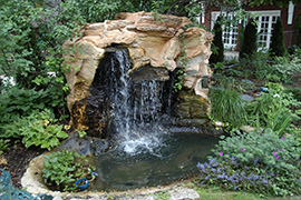 Waterfall as part of a larger landscape.