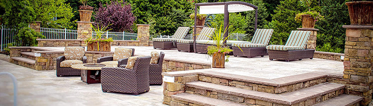 Panoramic Hardscape Terraced Patio