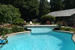 Custom swimming pool bridge